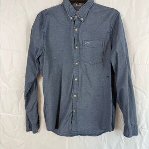 Hollister Navy Checkered Button Down Shirt